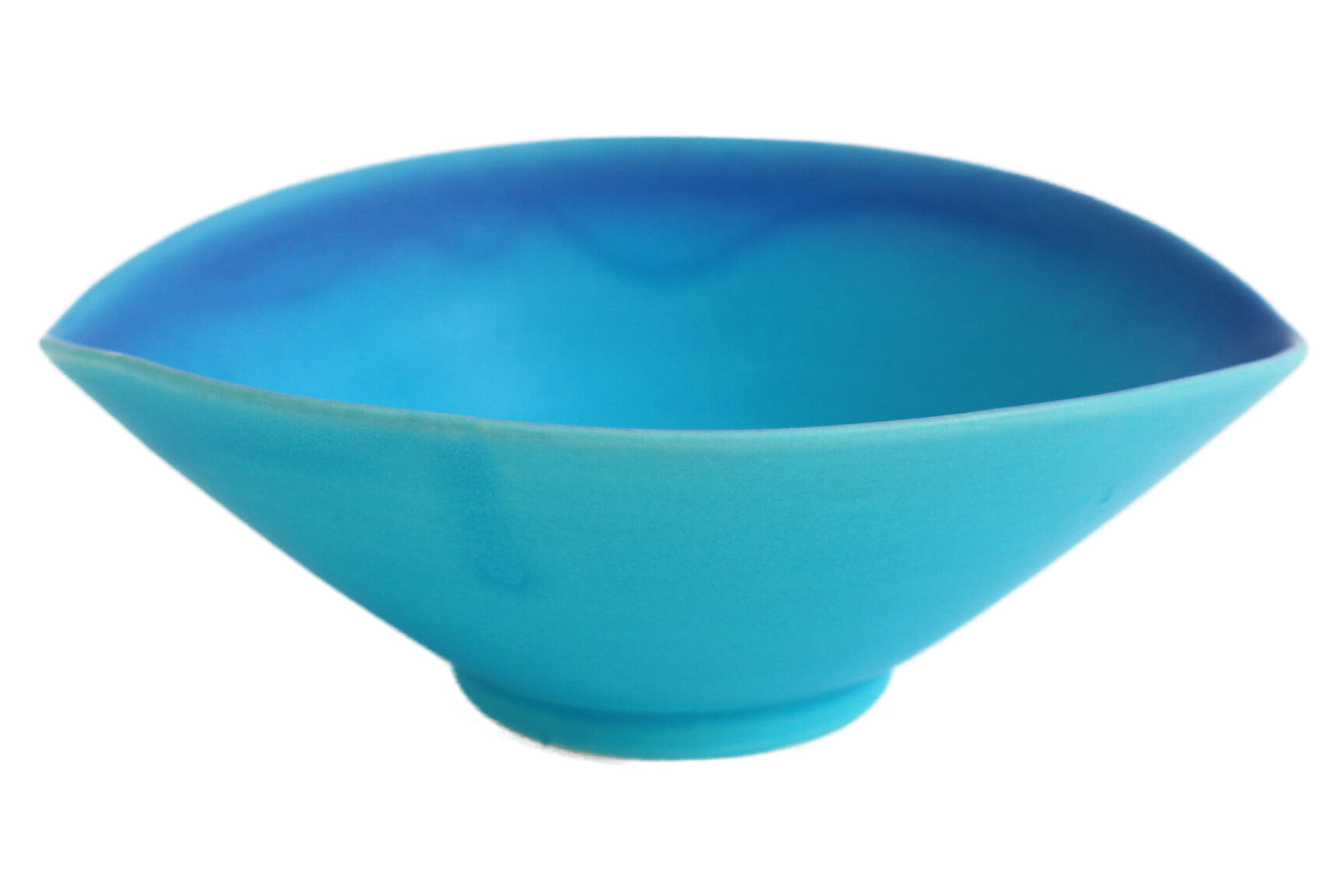 Mino ware Japanese Ceramics BLUE RIVERS Oval Plate Turquoise Blue Matt