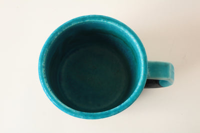Mino ware Japanese Pottery Jumbo Mug Cup Turquoise Blue made in Japan 600ml
