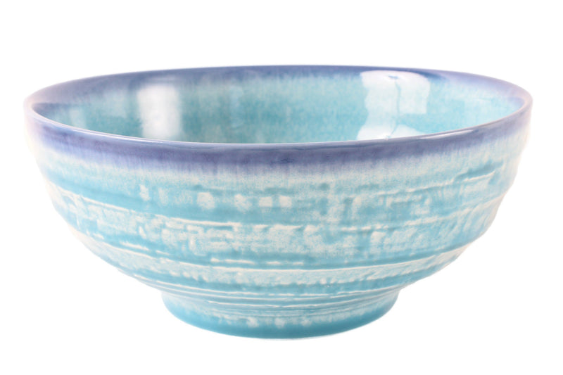 Mino Ware Japanese Ceramic Cyan Blue Large Ramen Donburi Bowl - Made in Japan