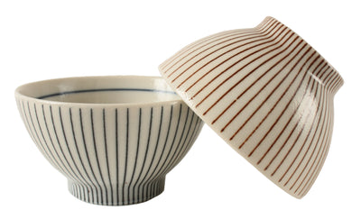 Mino ware Japanese Pair Rice Bowl Set of Two Togusa pattern made in Japan
