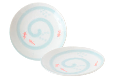 Mino ware Japan Ceramics Goldfish Plate Set of Two