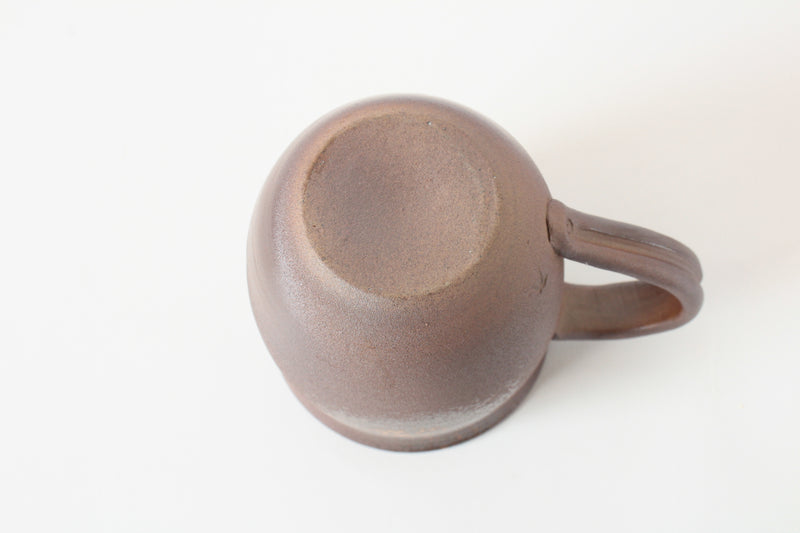 Bizen ware Japanese Pottery Mug Cup, Rusty Brown, Chubby Shape, Made in Japan