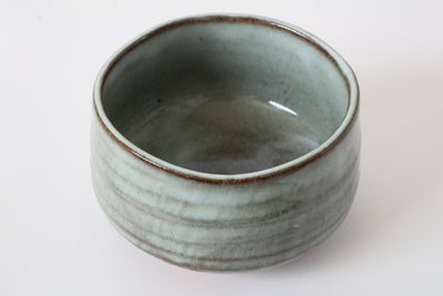 Mino ware Japan Pottery Tea Ceremony Matcha Bowl Sage Green Stripe made in Japan