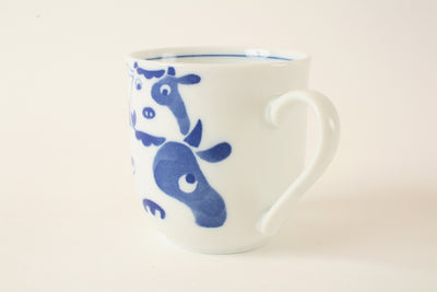 Mino Ware Japanese Ceramic Mug Cup Parent-Child Ema Ox Made in Japan