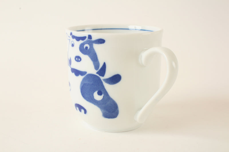 Mino Ware Japanese Ceramic Mug Cup Parent-Child Ema Ox Made in Japan