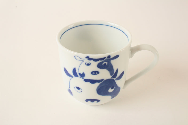 Mino Ware Japanese Ceramic Mug Cup Parent-Child Ema Ox Made in Japan