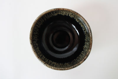 Mino ware Japanese Pottery Tea Ceremony Matcha Bowl Tenmoku Gold Pouring Black made in japan