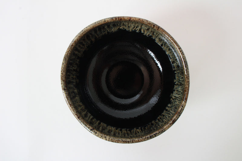 Mino ware Japanese Pottery Tea Ceremony Matcha Bowl Tenmoku Gold Pouring Black made in japan
