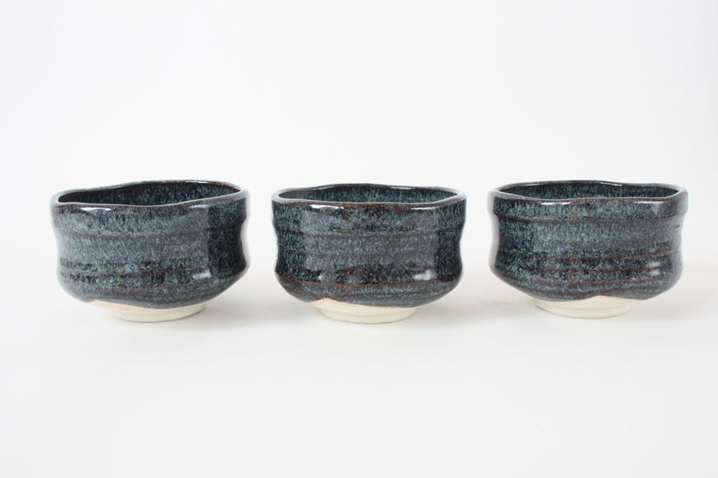 Mino ware Japanese Pottery Tea Ceremony Matcha Bowl Blue Gray made in japan