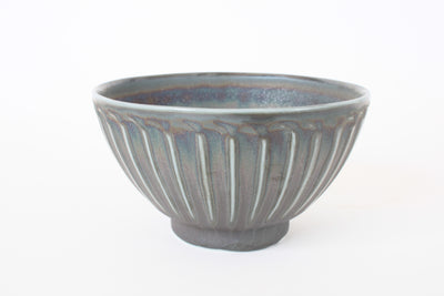 Mino ware Japanese Ceramics Ricebowl Scarab tone and Stripe Pattern in Japan