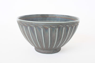 Mino ware Japanese Ceramics Ricebowl Scarab tone and Stripe Pattern in Japan