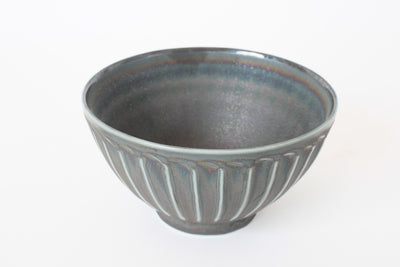 Mino ware Japanese Ceramics Ricebowl Scarab tone and Stripe Pattern in Japan