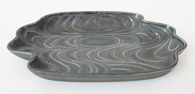 Mino ware Japanese Ceramics Cloud Shaped plate Scarab tone made in Japan