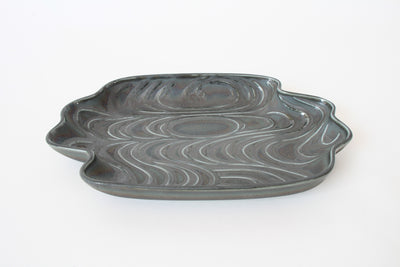 Mino ware Japanese Ceramics Cloud Shaped plate Scarab tone made in Japan