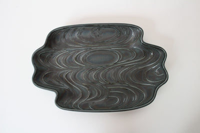 Mino ware Japanese Ceramics Cloud Shaped plate Scarab tone made in Japan