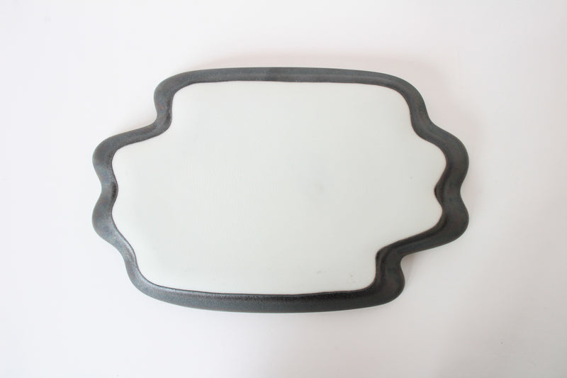 Mino ware Japanese Ceramics Cloud Shaped plate Scarab tone made in Japan