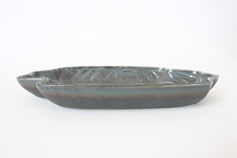 Mino ware Japanese Ceramics Cloud Shaped plate Scarab tone made in Japan
