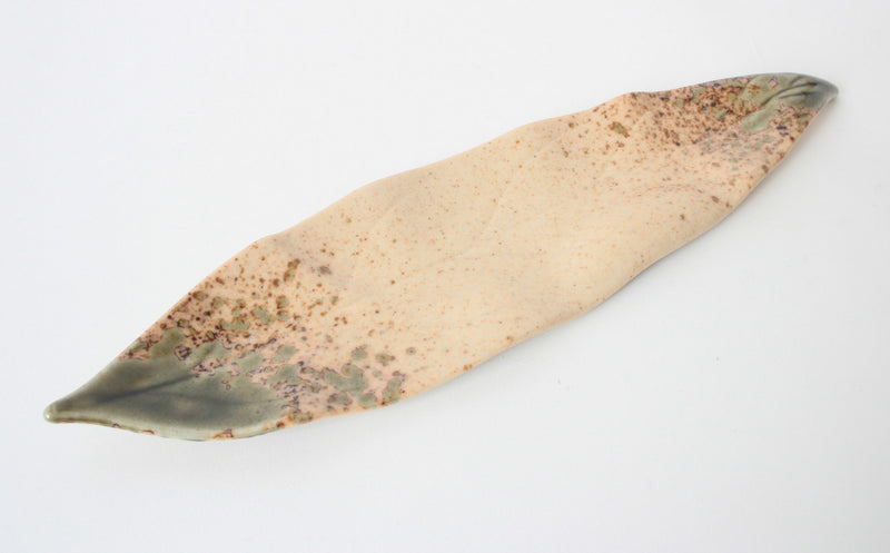 Mino ware Japanese Ceramics Leaf Shaped Long Plate made in Japan
