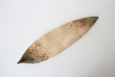 Mino ware Japanese Ceramics Leaf Shaped Long Plate made in Japan