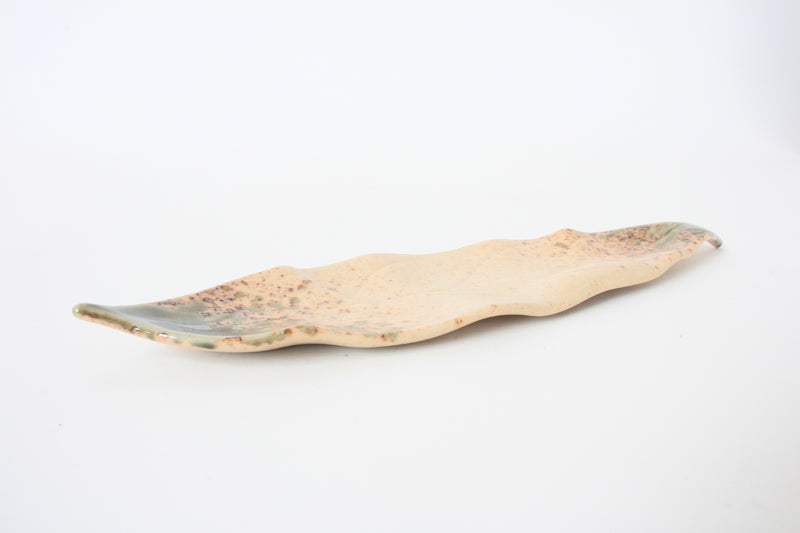 Mino ware Japanese Ceramics Leaf Shaped Long Plate made in Japan