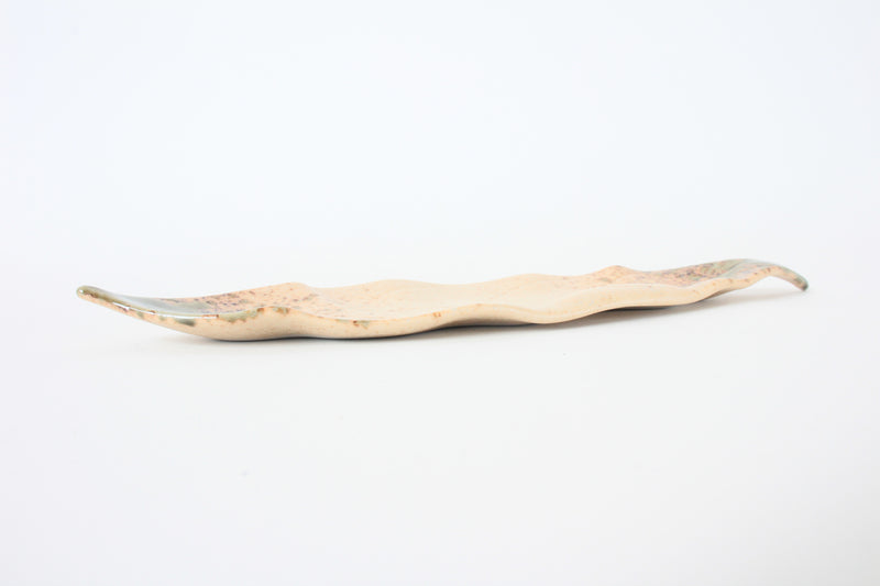 Mino ware Japanese Ceramics Leaf Shaped Long Plate made in Japan
