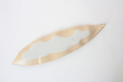 Mino ware Japanese Ceramics Leaf Shaped Long Plate made in Japan