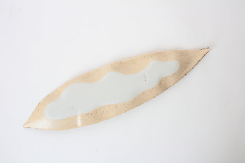 Mino ware Japanese Ceramics Leaf Shaped Long Plate made in Japan
