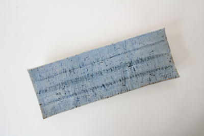 Mino ware Japanese Ceramics Rectangular Plate w/ Four Legs, Pale Blue in Japan