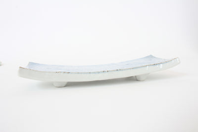 Mino ware Japanese Ceramics Rectangular Plate w/ Four Legs, Pale Blue in Japan