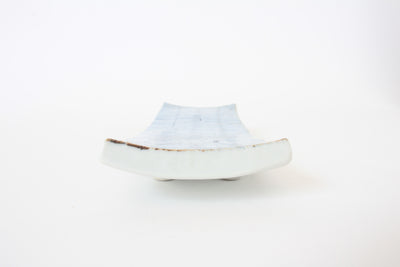 Mino ware Japanese Ceramics Rectangular Plate w/ Four Legs, Pale Blue in Japan