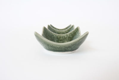 Mino ware Japanese Ceramics Three Section Plate Matcha Green made in Japan (S)