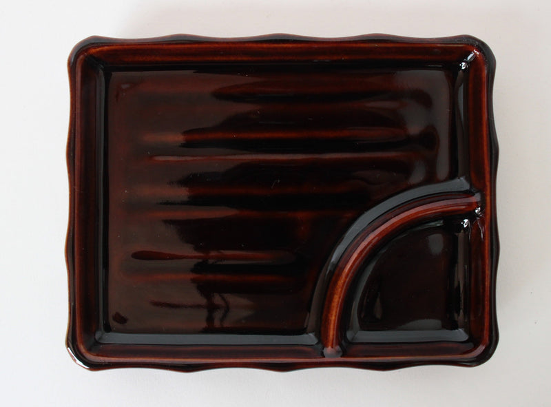 Mino ware Japanese Ceramics Rectangle Plate Caramel Candy Color made in Japan