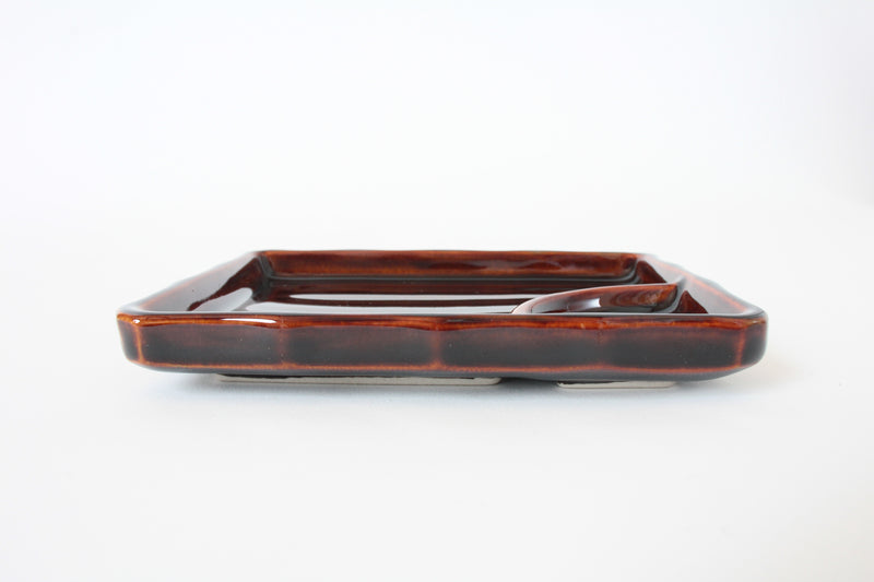 Mino ware Japanese Ceramics Rectangle Plate Caramel Candy Color made in Japan