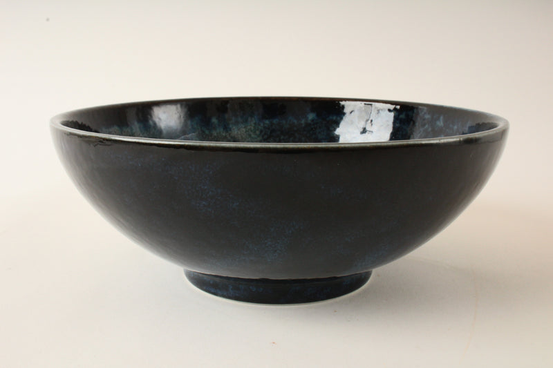 Mino ware Japan Ceramics Large & Wide Noodle Donburi Bowl Navy Blue ( 1000ml )