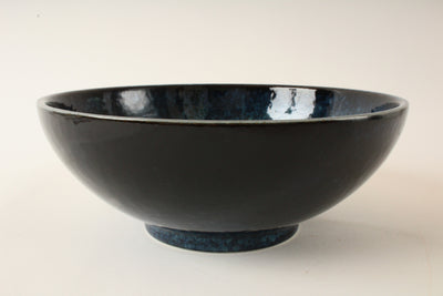 Mino ware Japan Ceramics Large & Wide Noodle Donburi Bowl Navy Blue ( 1000ml )