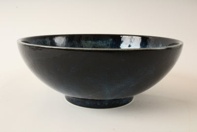 Mino ware Japan Ceramics Large & Wide Noodle Donburi Bowl Navy Blue ( 1000ml )