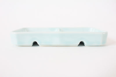 Mino ware Japanese Ceramics Three Section Plate Powder Blue made in Japan