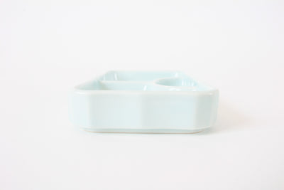 Mino ware Japanese Ceramics Three Section Plate Powder Blue made in Japan
