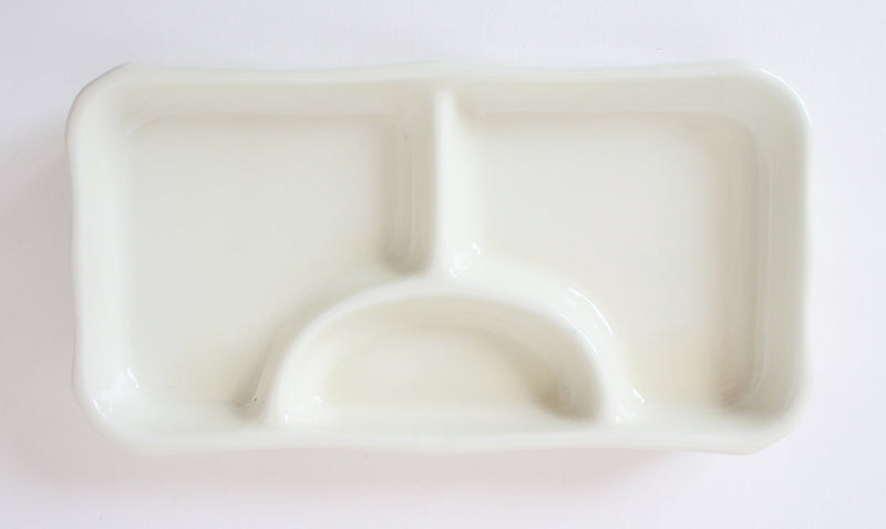 Mino ware Japanese Ceramics Three Section Plate White Ivory made in Japan