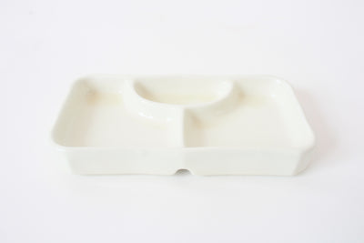 Mino ware Japanese Ceramics Three Section Plate White Ivory made in Japan