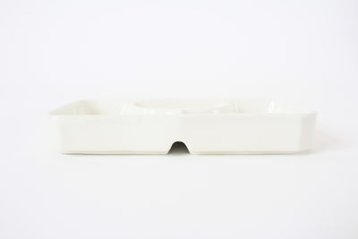 Mino ware Japanese Ceramics Three Section Plate White Ivory made in Japan
