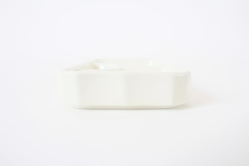 Mino ware Japanese Ceramics Three Section Plate White Ivory made in Japan
