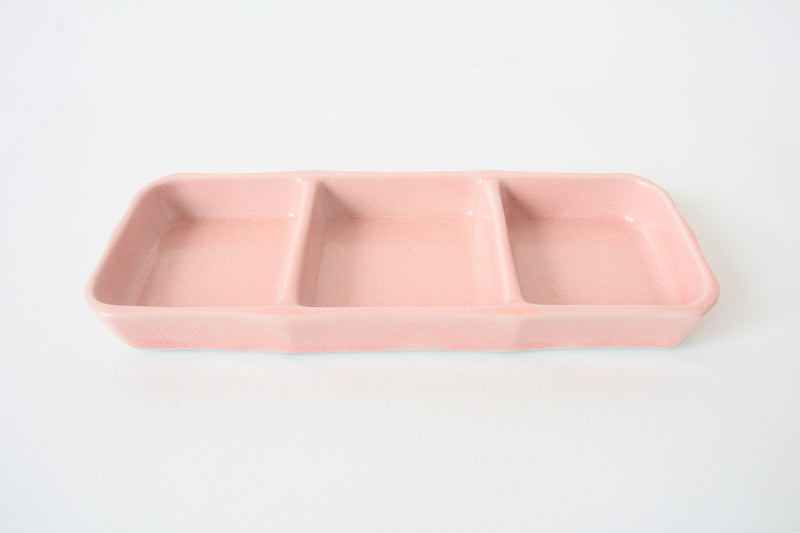 Mino ware Japanese Ceramics Three Section Plate Sakura Pink made in Japan (M)