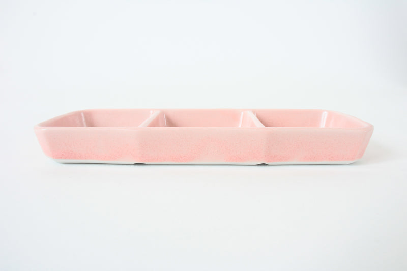 Mino ware Japanese Ceramics Three Section Plate Sakura Pink made in Japan (M)