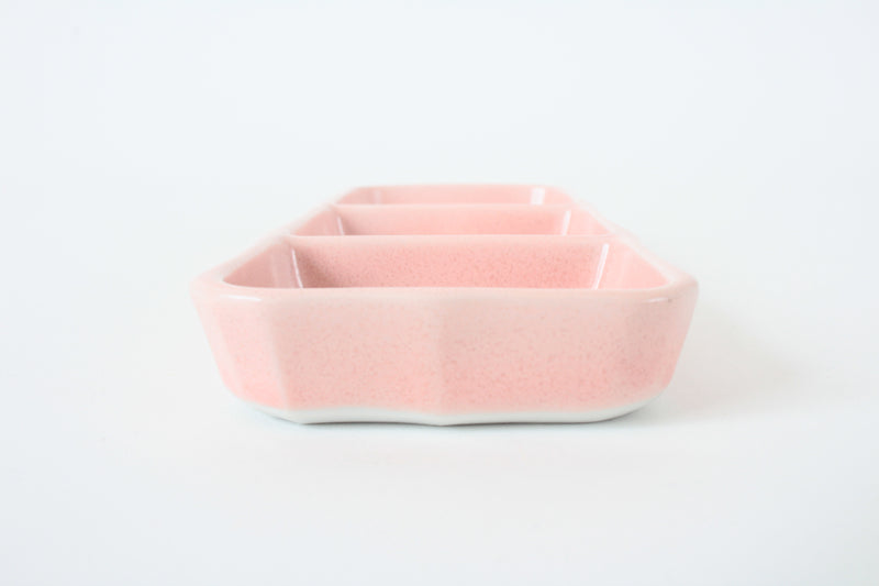 Mino ware Japanese Ceramics Three Section Plate Sakura Pink made in Japan (M)