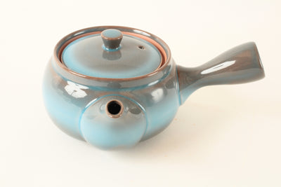 Mino ware Japanese Pottery Teapot Kyusu Blue & Brown made in Japan