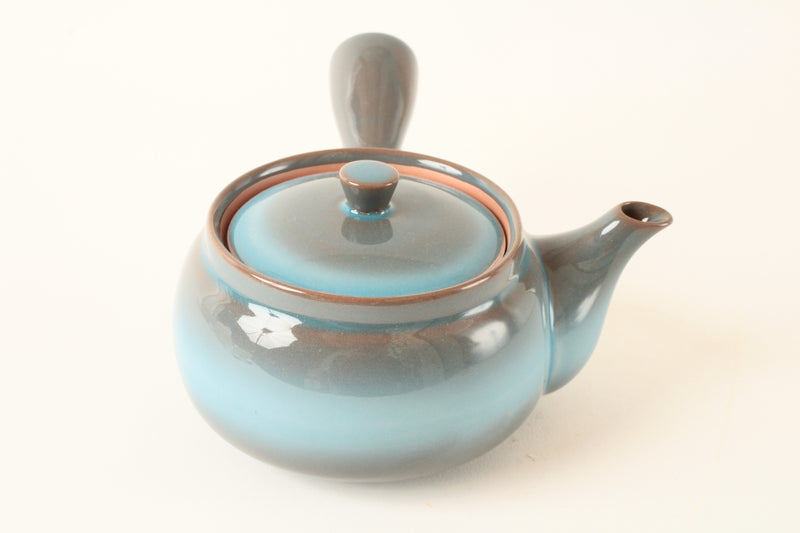 Mino ware Japanese Pottery Teapot Kyusu Blue & Brown made in Japan