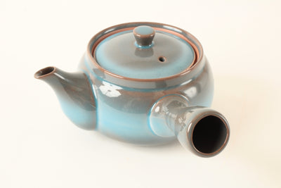 Mino ware Japanese Pottery Teapot Kyusu Blue & Brown made in Japan