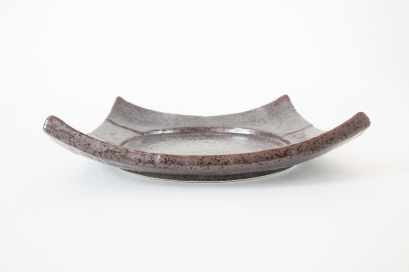 Mino ware Japanese Ceramics Square Plate (5.7 inch) Brown Black made in Japan