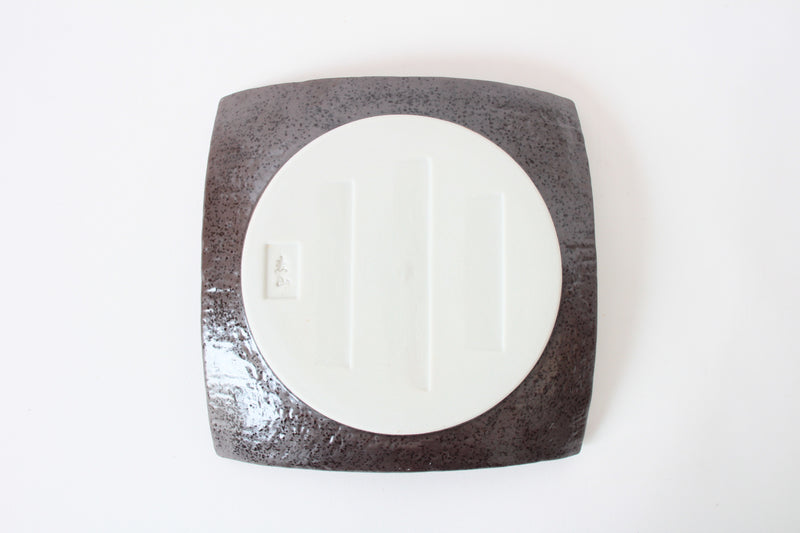 Mino ware Japanese Ceramics Square Plate (5.7 inch) Brown Black made in Japan